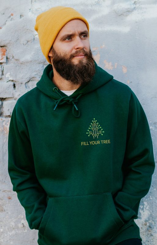 Fill Your Tree logo design on t-shirt
